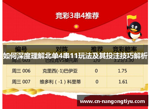 如何深度理解北单4串11玩法及其投注技巧解析