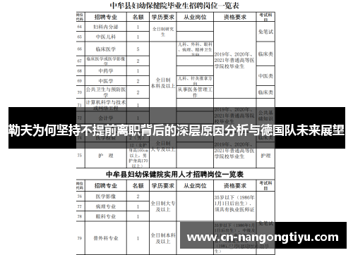勒夫为何坚持不提前离职背后的深层原因分析与德国队未来展望